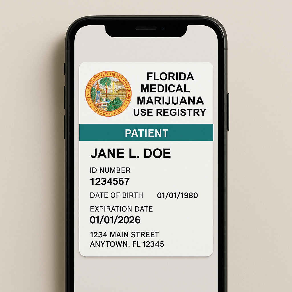 Digital MMJ card received online - Florida MMJ card online