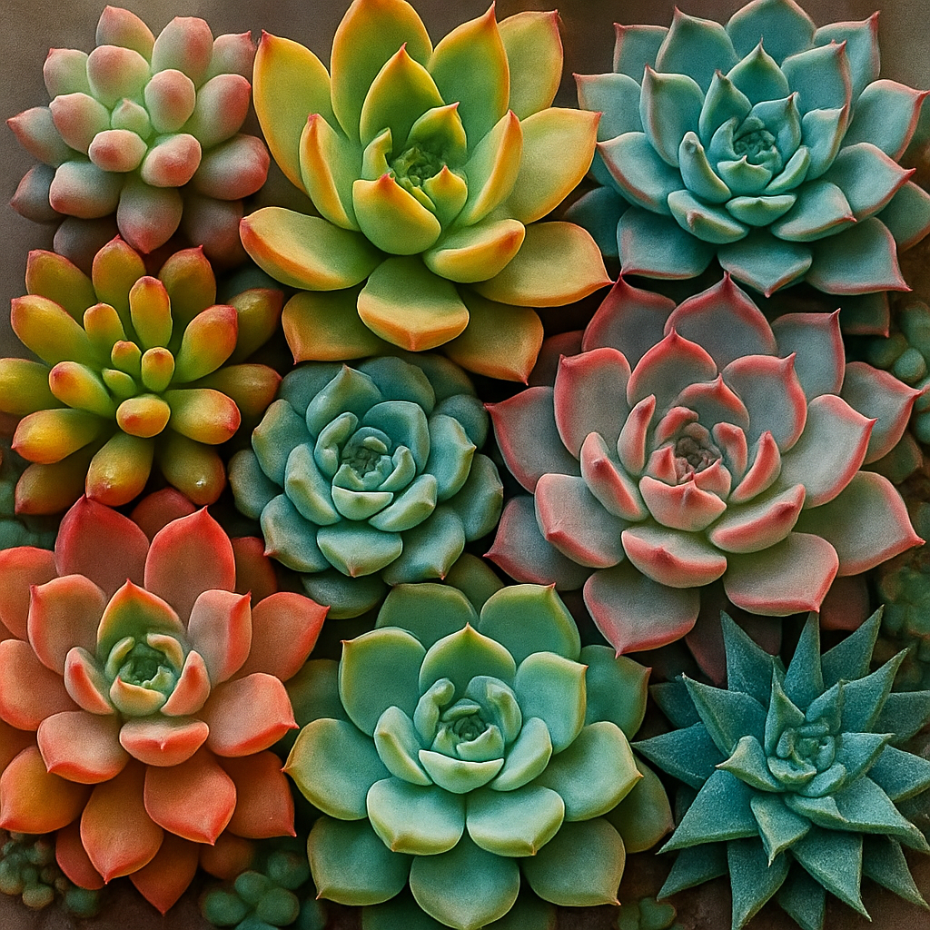assorted colorful succulents - low maintenance plants