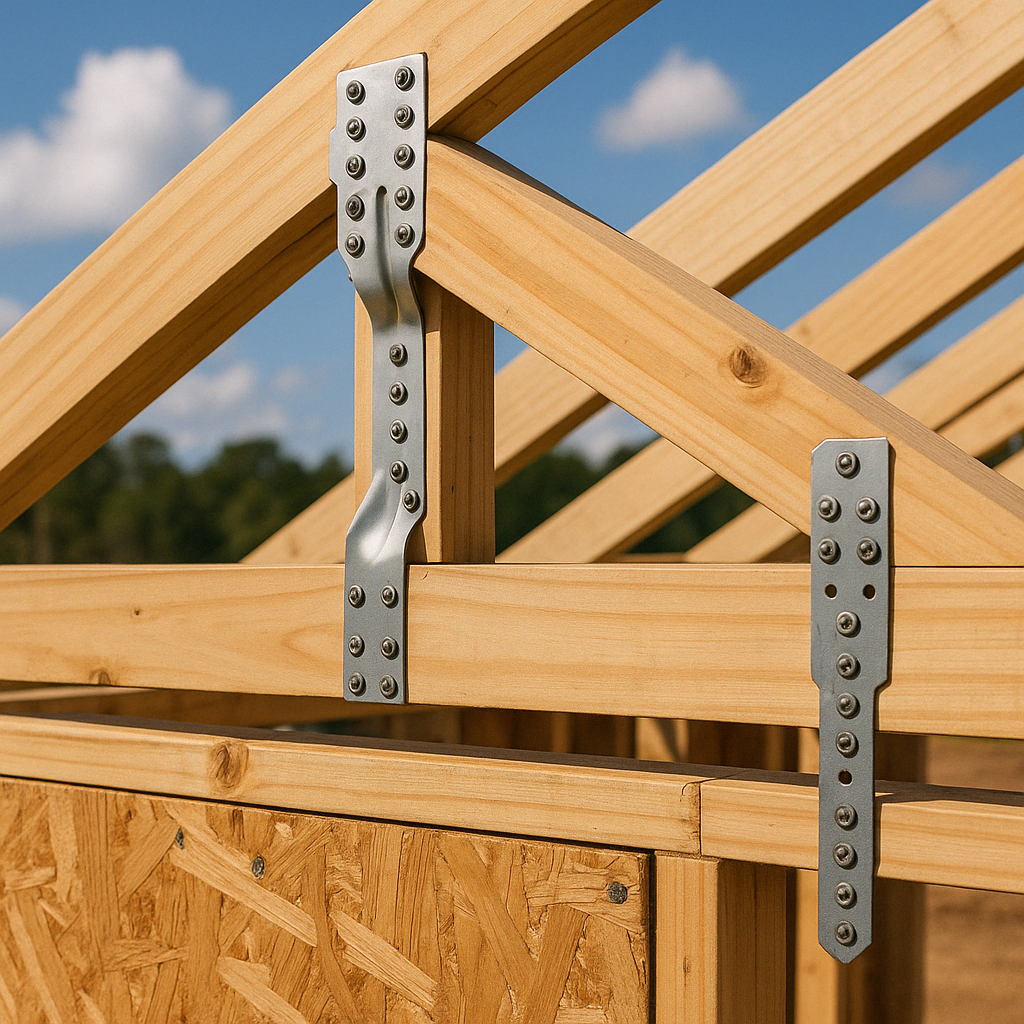Hurricane clips and ties installation example - stainless steel hurricane bolts