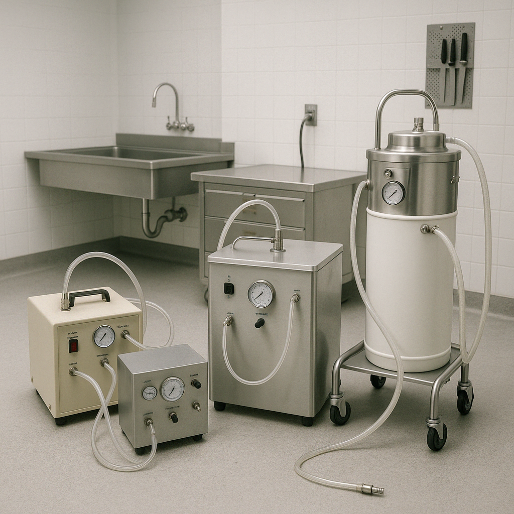Various types of embalming machines including portable and stationary models - embalming equipment for sale