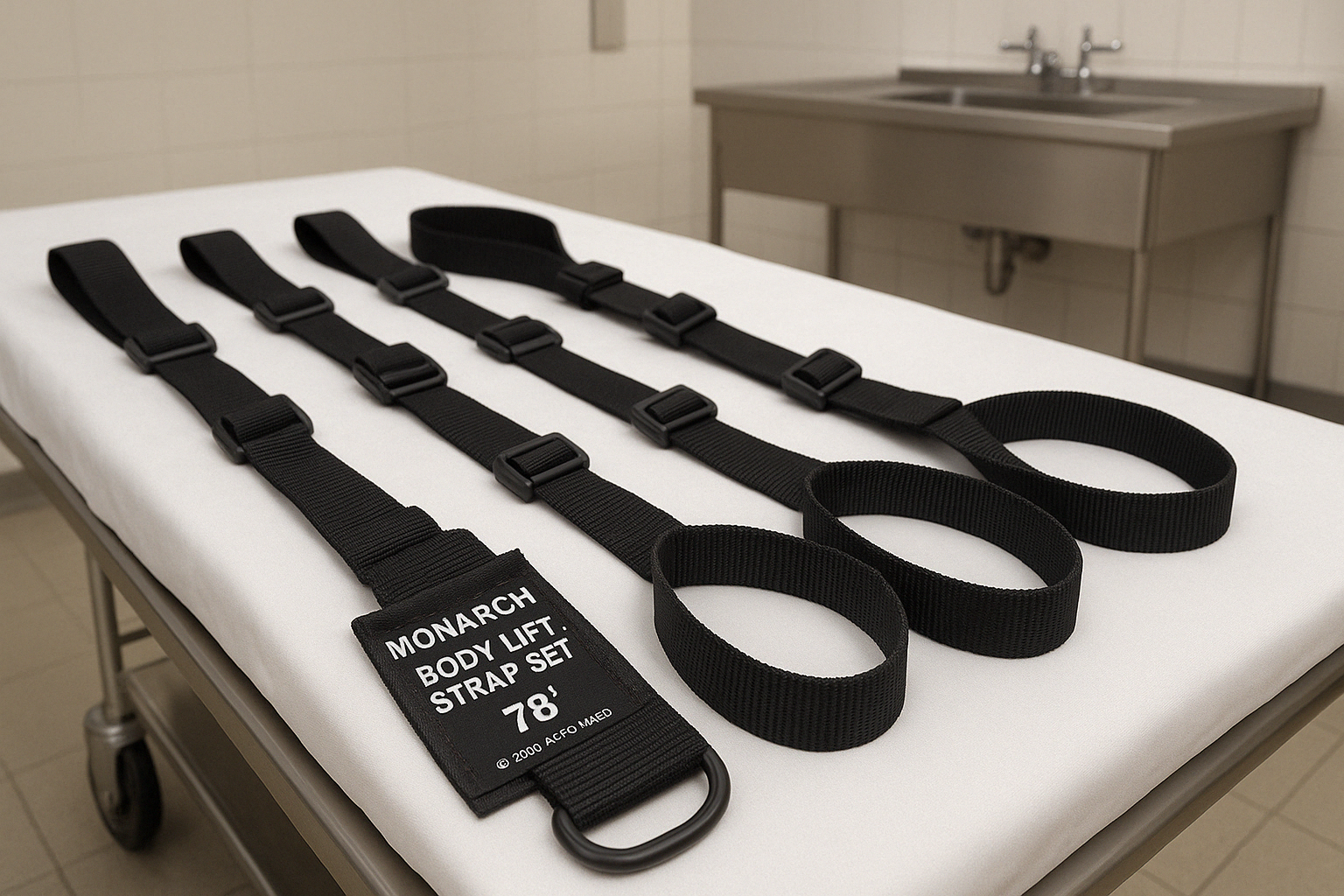 Monarch Body Lift Strap Set - straps for mortuary lifts