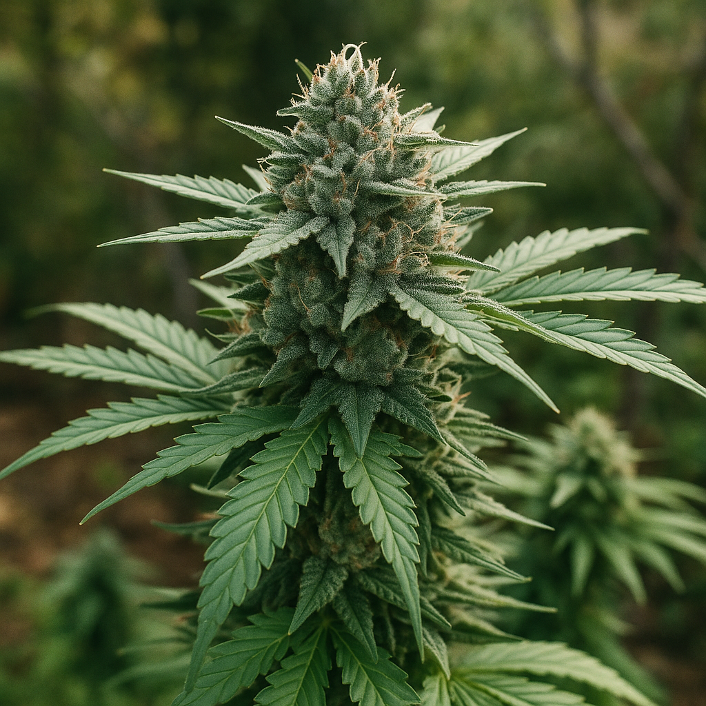 OG Kush cannabis plant showing classic structure and resin production - what is the strongest cannabis strain