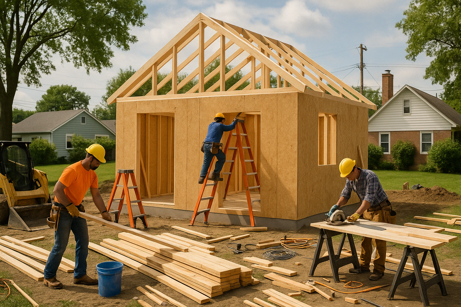 ADU construction in progress - ADU funding grants