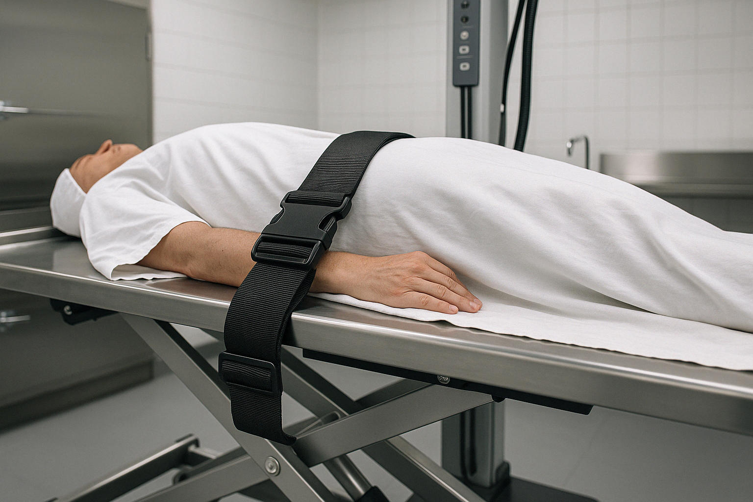 Adjustable Body Straps on a lift - straps for mortuary lifts