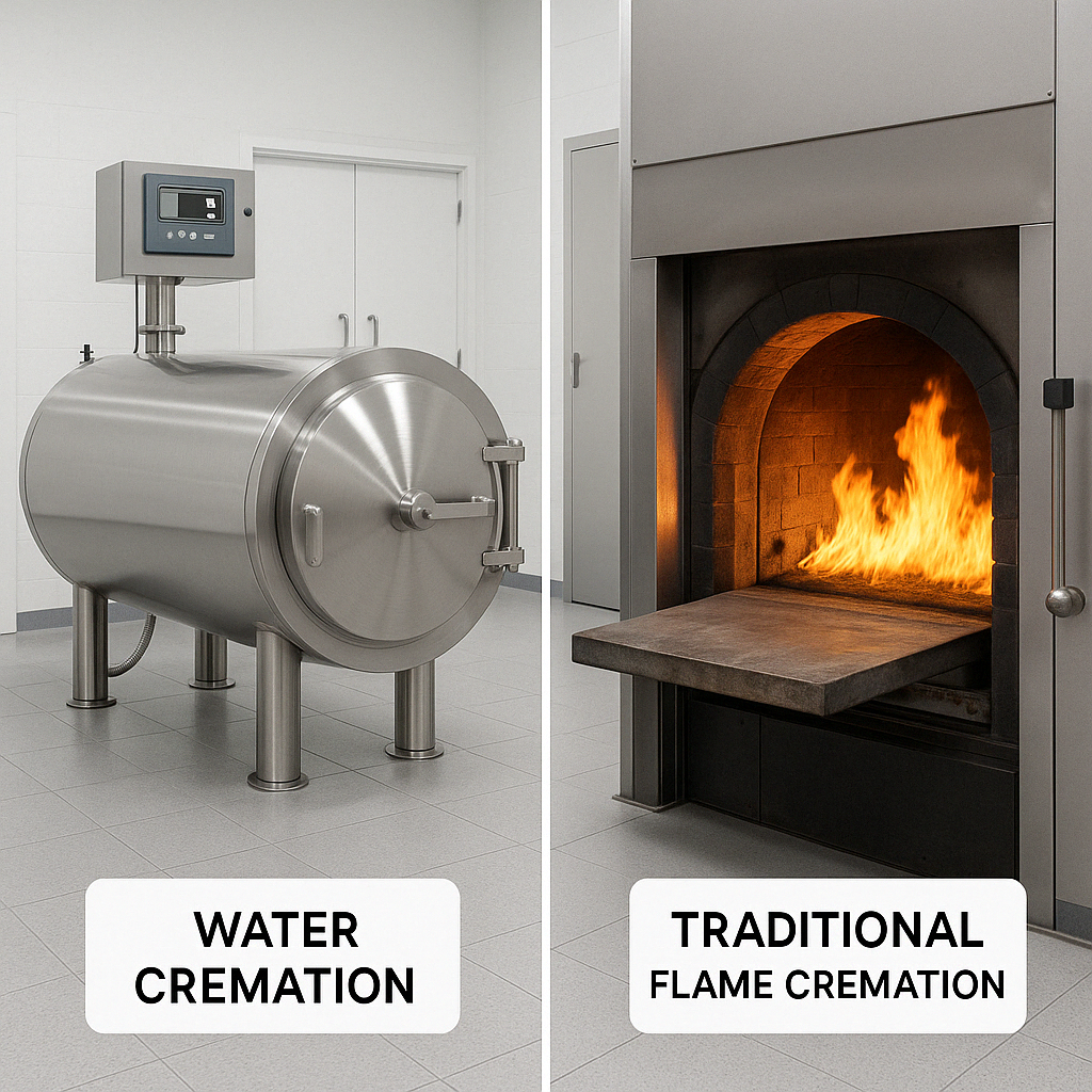 comparison of water cremation equipment and traditional flame cremation equipment - how water cremation works