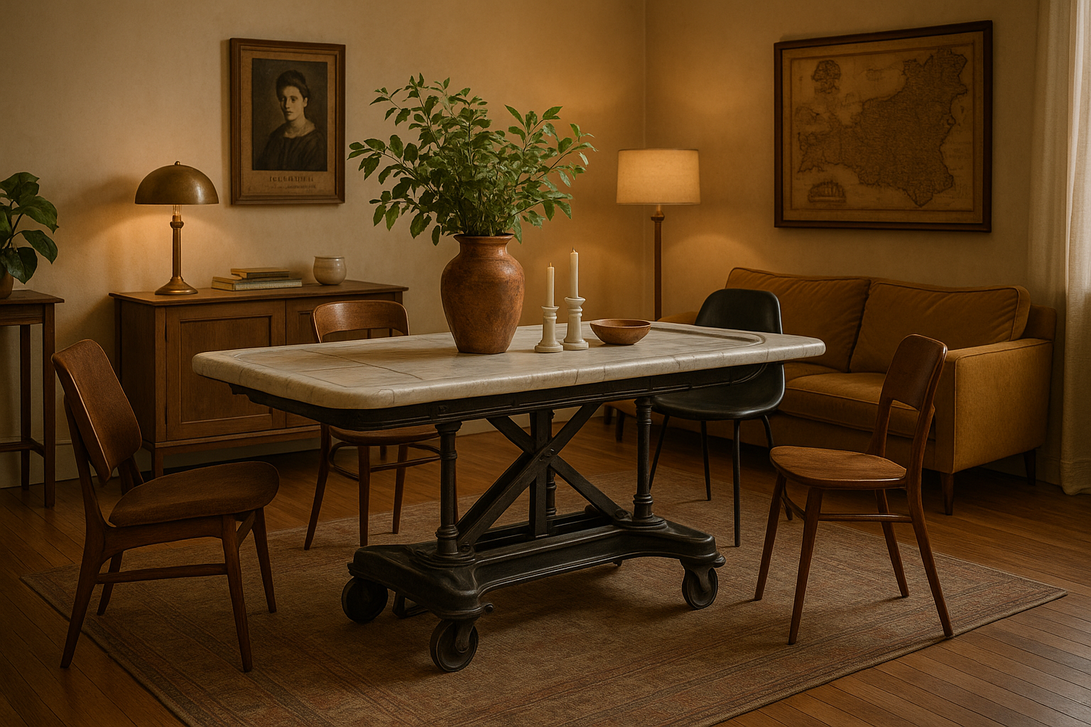 antique embalming table repurposed in modern home setting - antique embalming table for sale