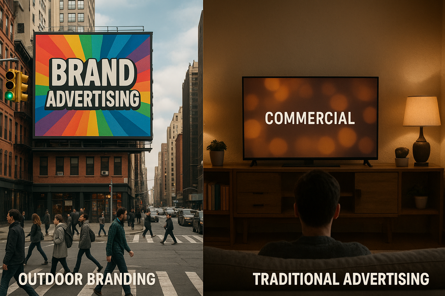outdoor branding vs traditional advertising comparison - outdoor branding