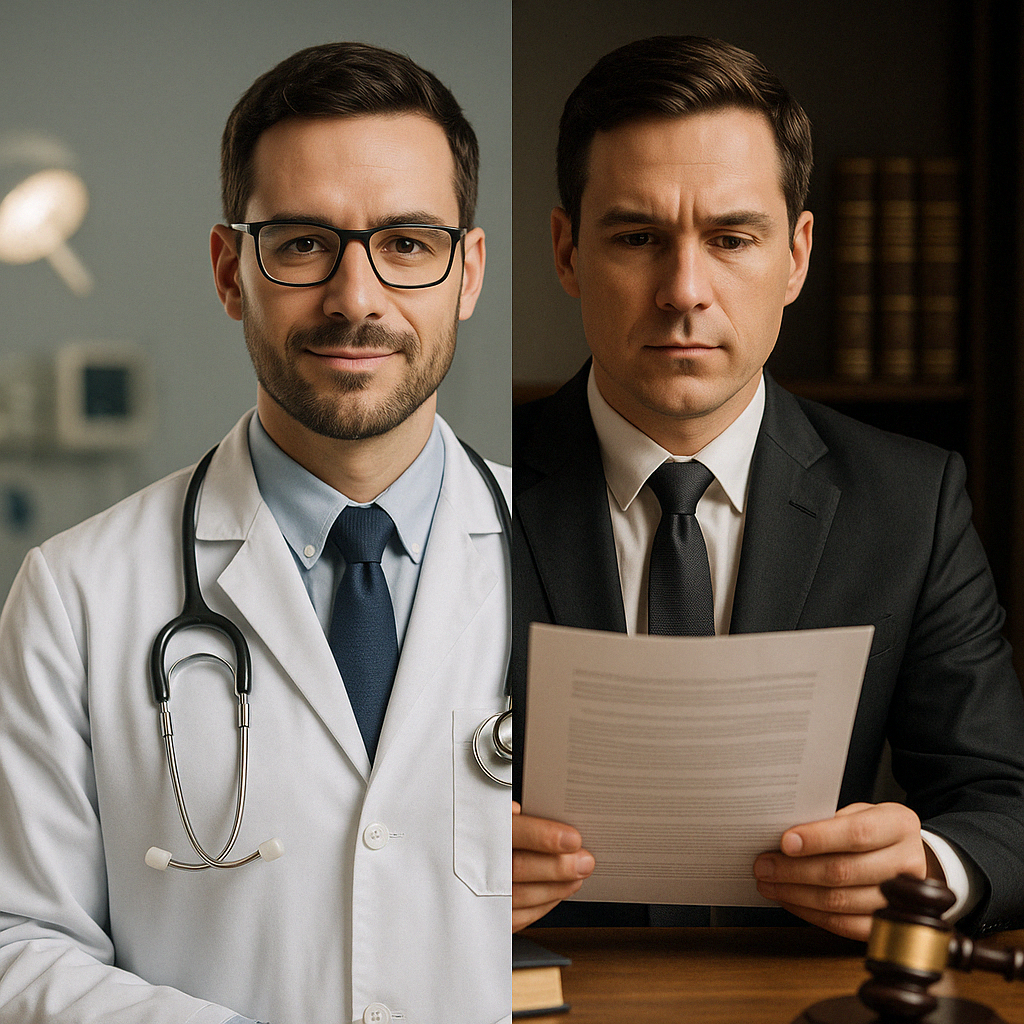comparison between doctor and lawyer roles - general legal practice