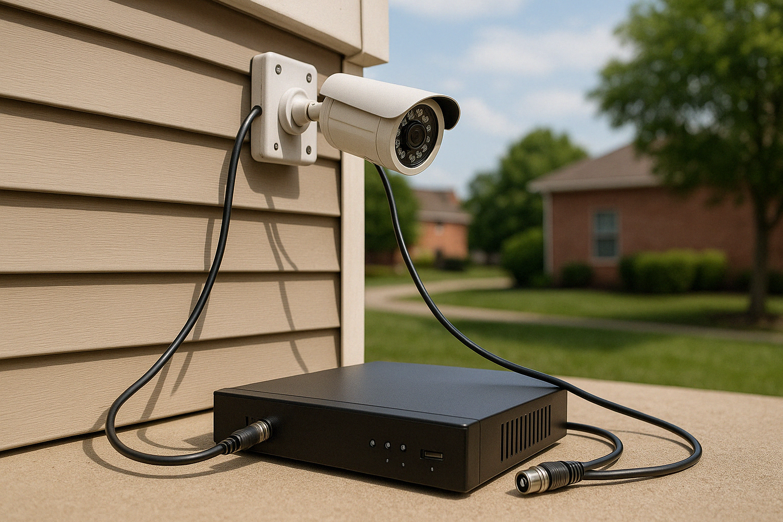 analog cctv camera system with DVR and coaxial cables - digital cctv camera