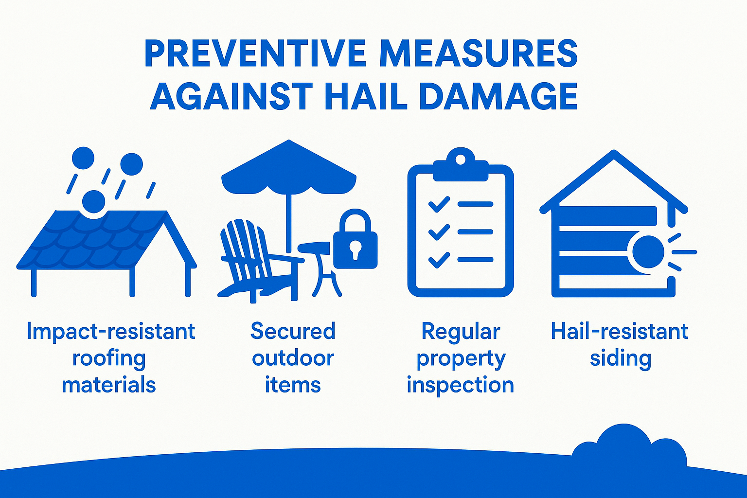 Infographic showing preventive measures against hail damage - hail damage claims infographic 