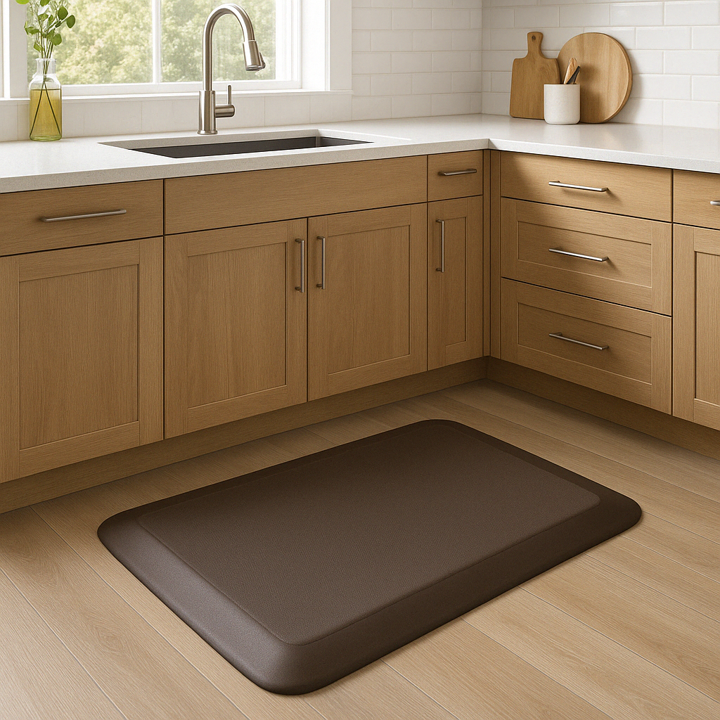 anti-fatigue kitchen mat in front of sink - Anti-fatigue kitchen flooring