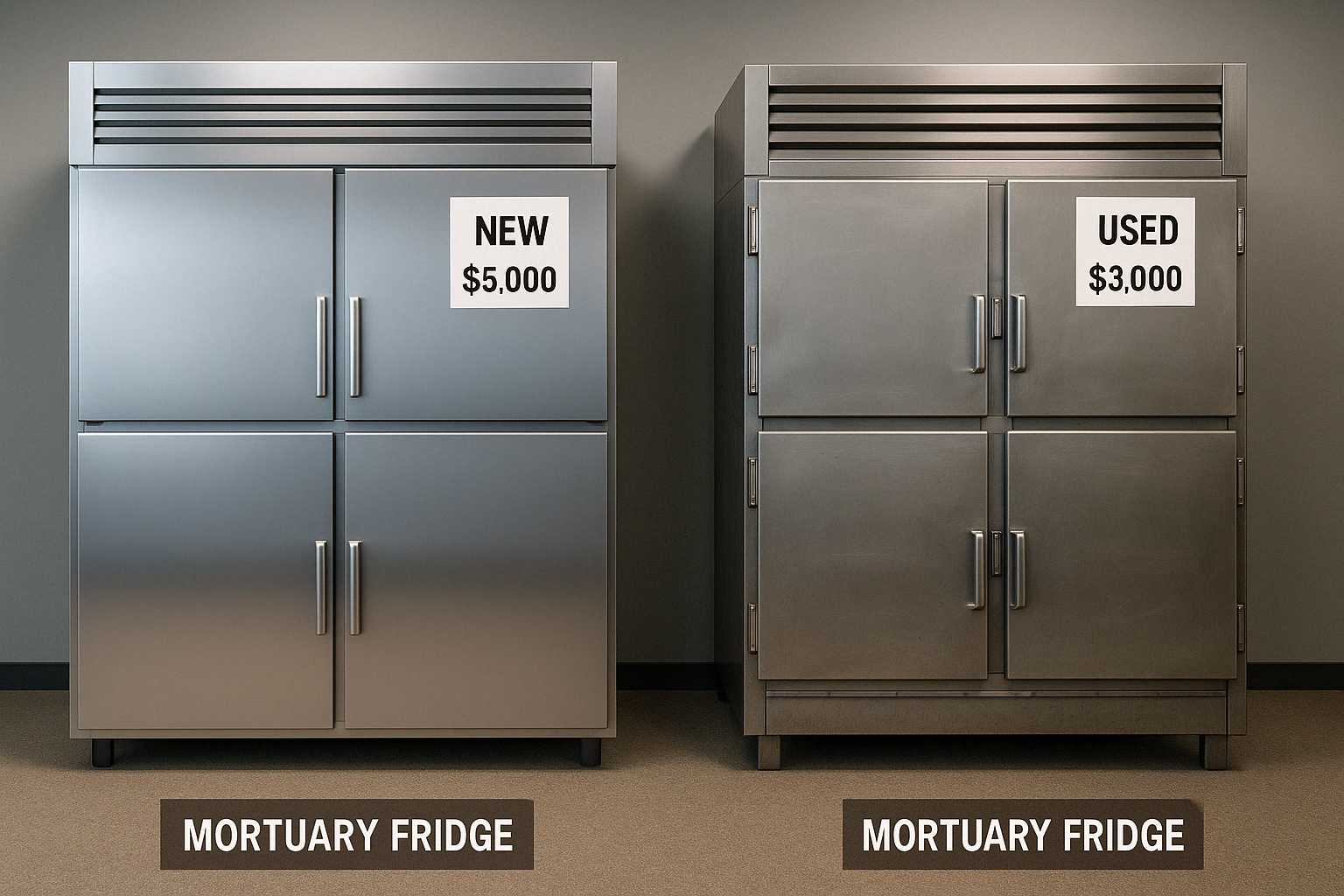 new vs used mortuary fridges comparison - mortuary fridge price
