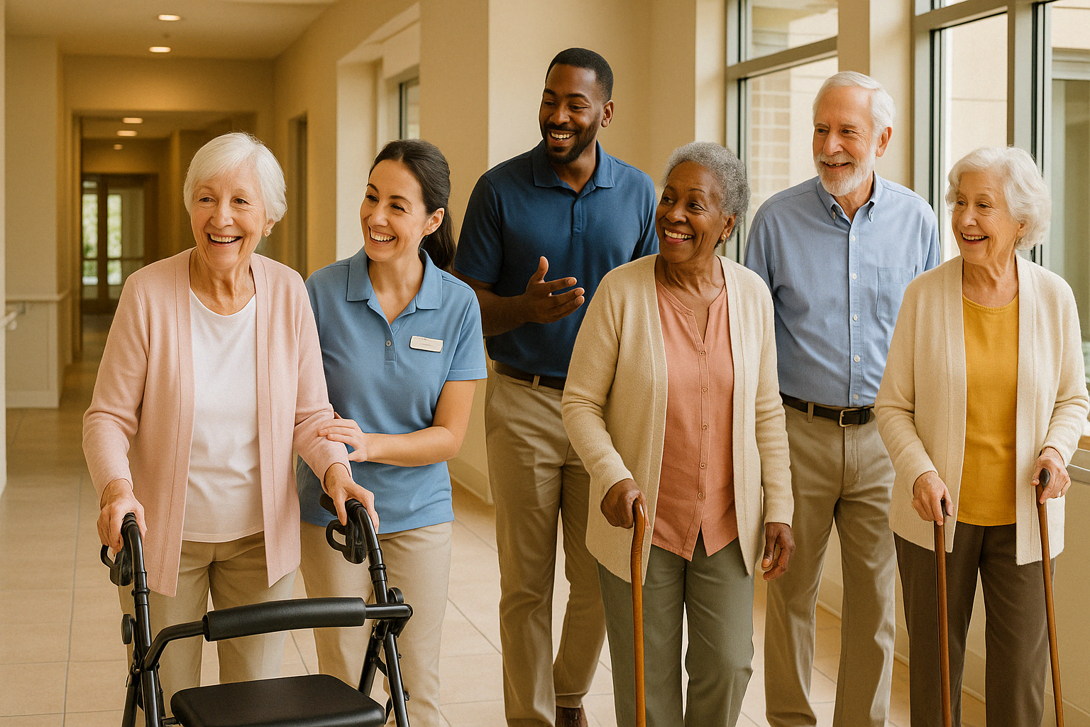 seniors touring a senior living community - senior housing thousand oaks