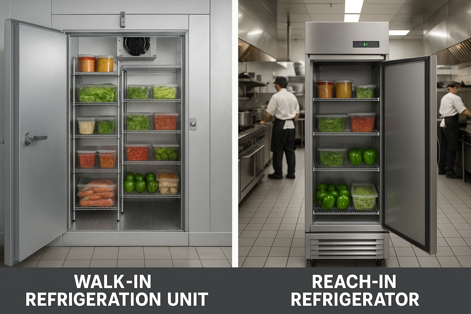 Comparing walk-in and reach-in units - Walk-in refrigeration units