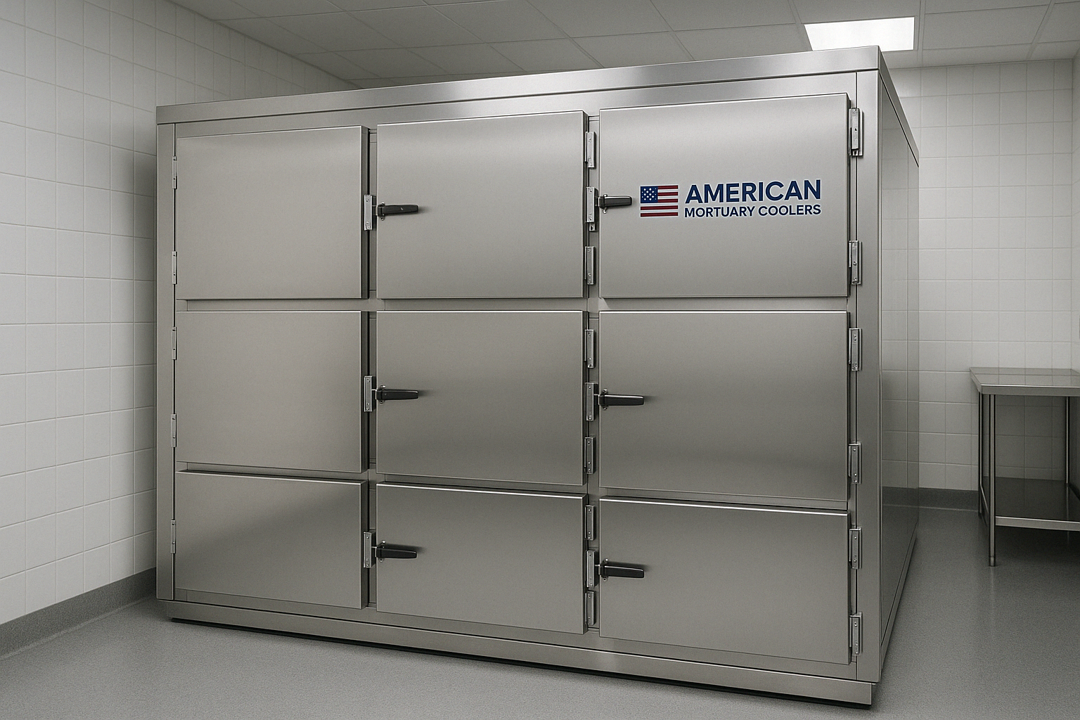 American Mortuary Coolers equipment - morgue freezer rental