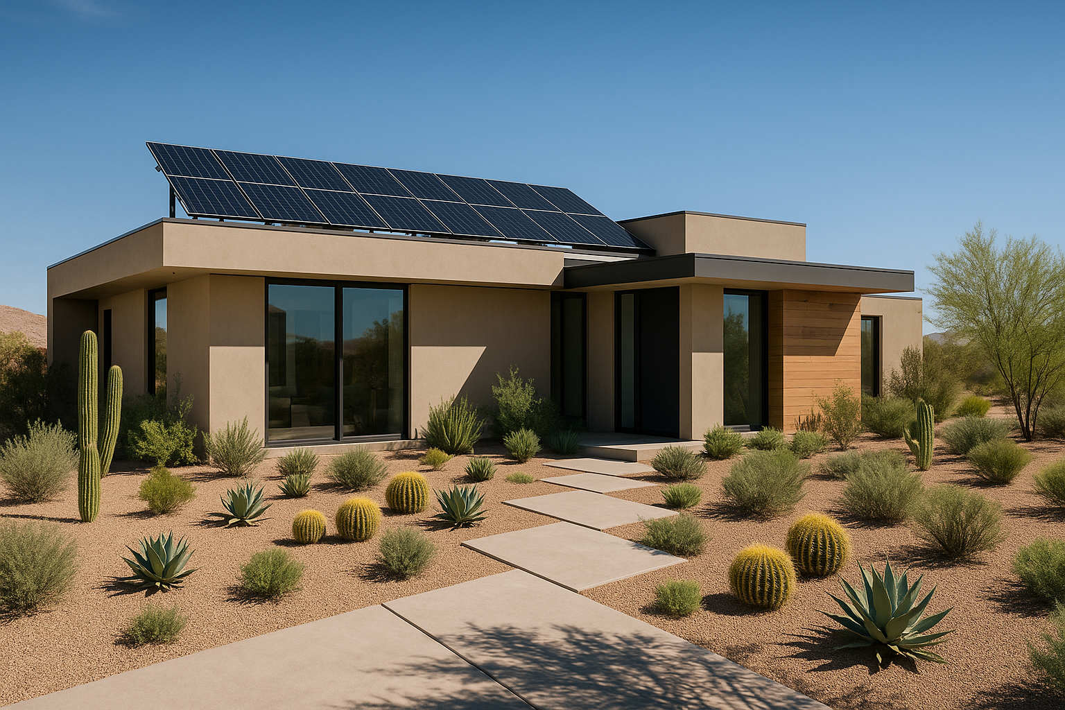sustainable home features for desert climate - Las Vegas custom home builders