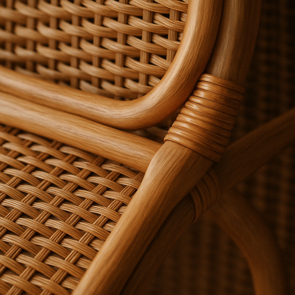 close-up of quality balinese rattan craftsmanship - balinese rattan furniture