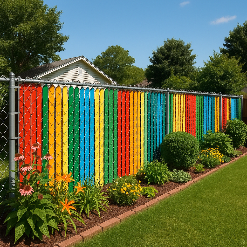 chain link fence with slats - Chain link fence with slats