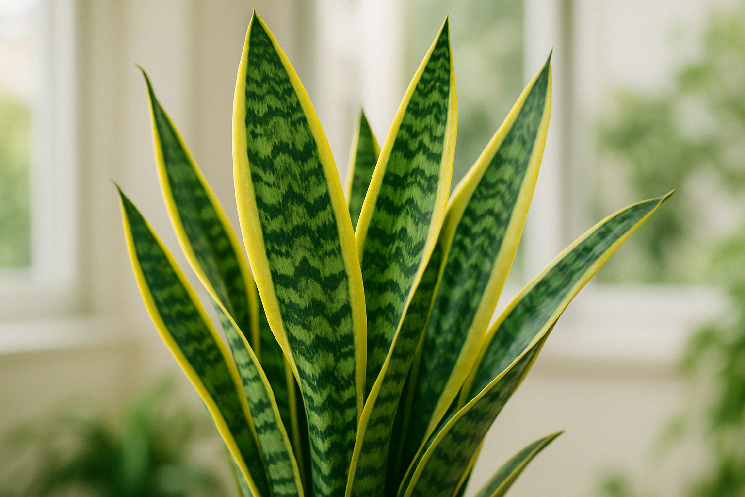 snake plant laurentii with yellow edges - low maintenance plants