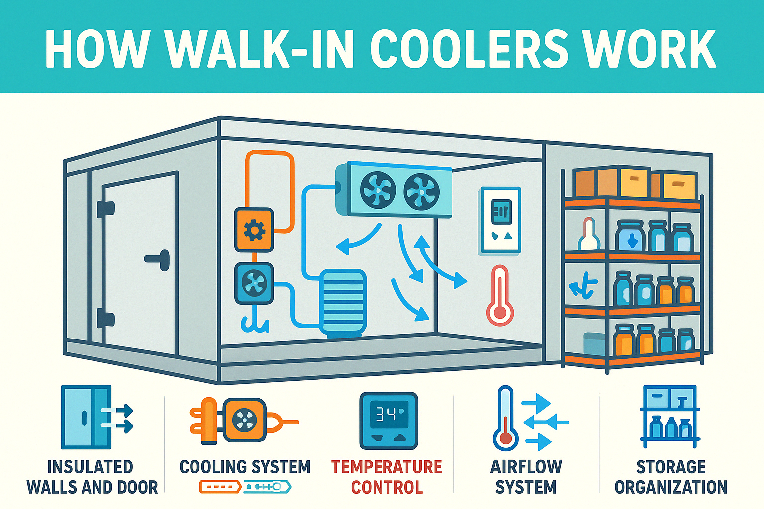 How Walk-In Coolers Work - commercial walk in cooler infographic 