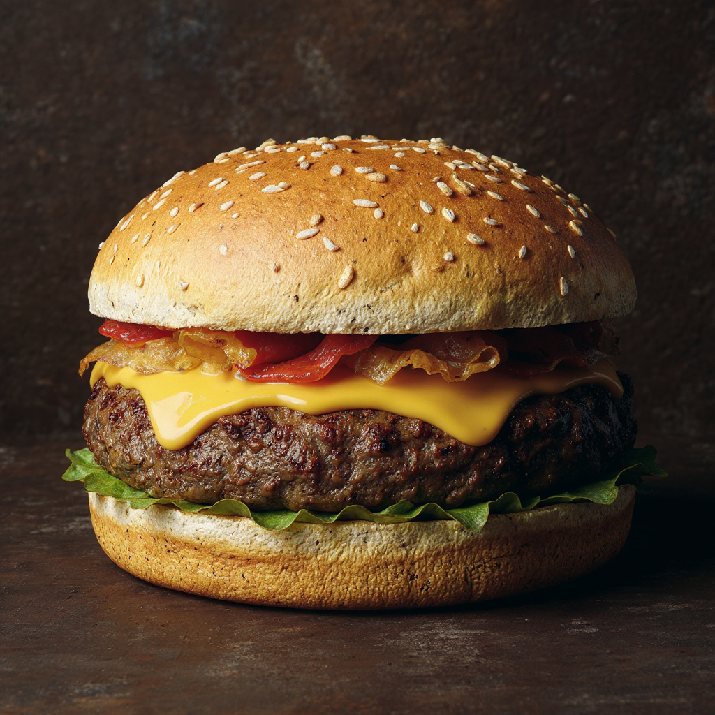 replace the content of this image with a hamburger