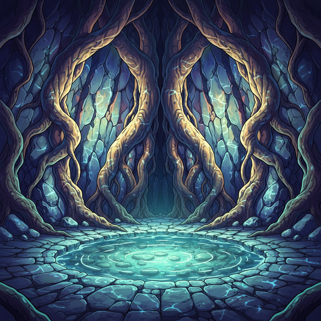 Mystical Underground Cavern Illustration | Stable Diffusion Online